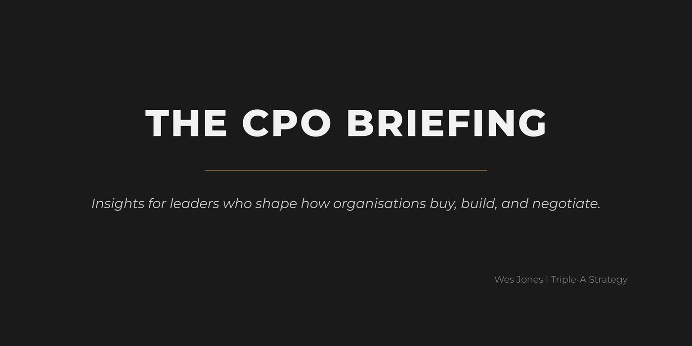 The CPO Briefing — by Wes Jones, Triple-A Strategy